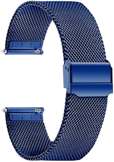Milanees bandje - geschikt voor Garmin Venu (2 Plus) / Venu SQ (2) / Vivomove (Style - Sport) / Vivoactive 3 / 5 / 6 / Forerunner 55 / 165 / 245 / 645 / 570 - 42mm - blauw