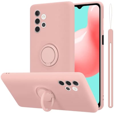 Cadorabo Hoesje geschikt voor Samsung Galaxy A32 5G in LIQUID ROZE - Beschermhoes van flexibel TPU silicone Case Cover met ring