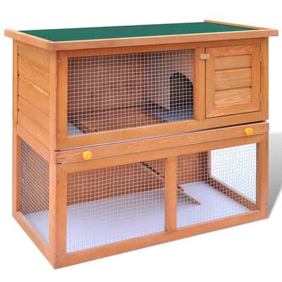 vidaXL - Buitenkonijnenhok - voor - kleine - huisdieren, - 1 - deur, - hout