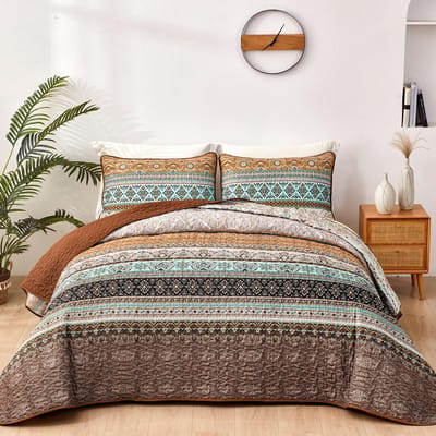 Unyqoos ® Luxueuze 3-Delige Bedsprei Set van Zacht Microvezel met Kussenslopen voor Knusse Slaapkamers