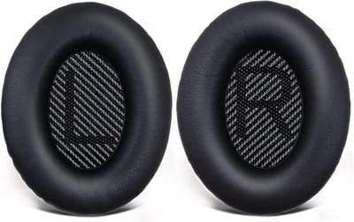 Vervangende oorkussens voor Bose QuietComfort 35/35 II/15/25 (QC 35/25/15/QC35 II), gemaakt van traagschuim met hoge dichtheid en zacht leer, met adaptieve ruisonderdrukking.