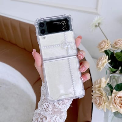 Luxe Gedroogde Echte Bloemen Dames Hoesje voor Samsung Galaxy Z Flip 4 2 3 1 Transparant Helder Schokbestendig Zacht flip4 Flip3 Flip2 Cover Z Flip 2  or Flip 1