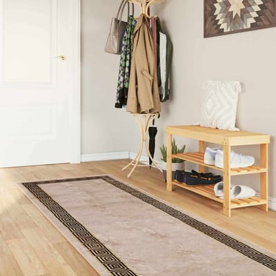 vidaXL - Tapijt - Runner - MARSA - Zwart - 80 - x - 400 - cm - Polyester - en - PVC