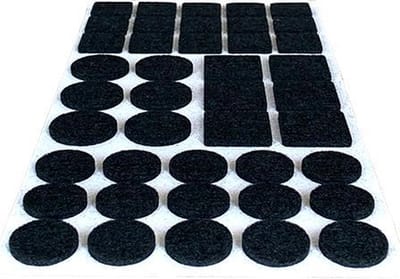FSW-Products - Premium Zelfklevende Viltjes - 42 Stuks - Meubelvilt - Vloerbeschermers - Antikras Vilt - Stoelviltjes - Plakvilt voor Ronde en Vierkante Stoelpoten - Zwart