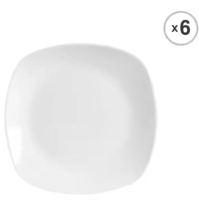 Luminous Ontbijtborden – 6 persoons – Wit Keramisch – Eetborden – Kleine Borden – Stijlvol keramiek
