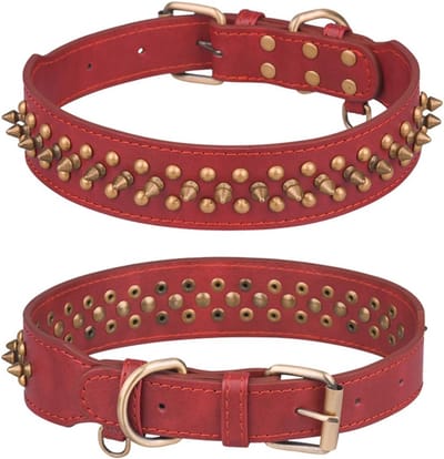 Punk Bezaaid Leren Halsband voor Middelgrote en Grote Honden - Anti-Bijt en Comfortabel