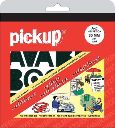 Pickup plakletters boekje Helvetica zwart - 30 mm