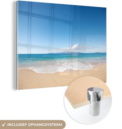 MuchoWow® Glasschilderij 160x120 cm - Schilderij acrylglas - Zee - Turquoise - Hawaii - Foto op glas - Muurdecoratie woonkamer - Wanddecoratie slaapkamer - Schilderijen