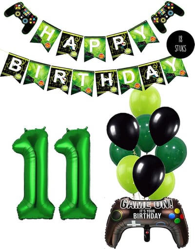 Cijfer Ballon 11 Game Videospel Verjaardag Thema - De Versiering voor de Gamers Birthday Party van Snoes