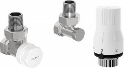 Mexen G02 hoekige thermostaatset, nikkel - W913-012-928-01