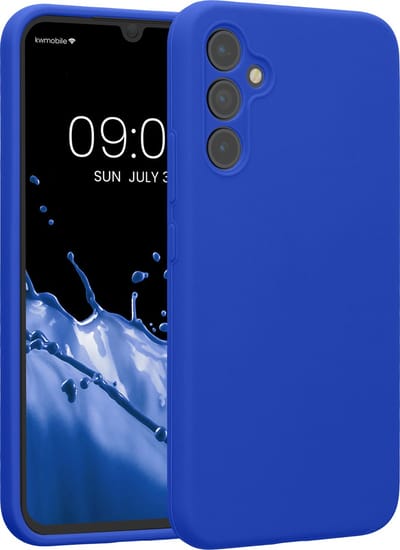 kwmobile telefoonhoesje geschikt voor Samsung Galaxy A34 5G - TPU backcover met siliconen coating - Smartphone case in Baltisch blauw