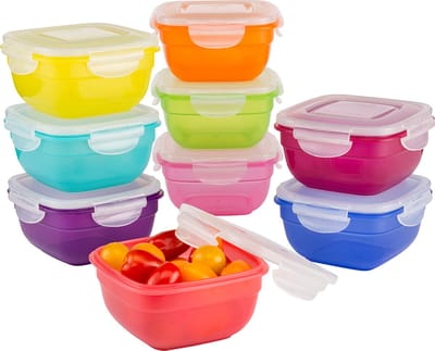 Lock&Lock Vershoudbakjes set met deksel - Diepvriesbakjes - Meal prep bakjes - 520 ml - Set 9 stuks - 100% Lekvrij - BPA vrij - PFAS vrij - Bewaarbakjes - Snackdoosjes - Vershouddoos - Stapelbaar - Volwassenen en Kinderen