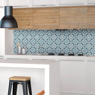 Zelfklevende tegelmuurstickers voor keuken en badkamer - 9 Azulejos Renato tegelstickers - 9 stickers 20x20cm