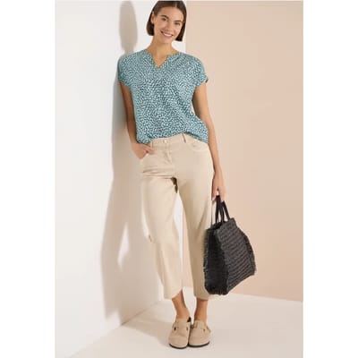Blouse met hangende schouder en print