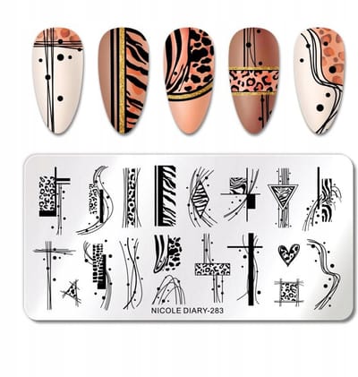 Frezarkowo Nicole Diary - Stempelplaat voor Nagel Decoratie - Panter Vlekken - 12x6 cm - Herbruikbaar