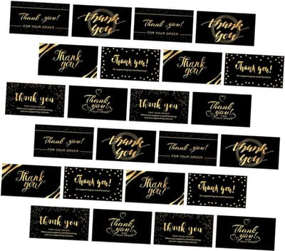 Bedankt Kaarten - Kleine Onderneming Kaartjes - Klant Waardering Tonen - 300 Stuks Set - 9x5cm Handzaam - Elegant Zwart