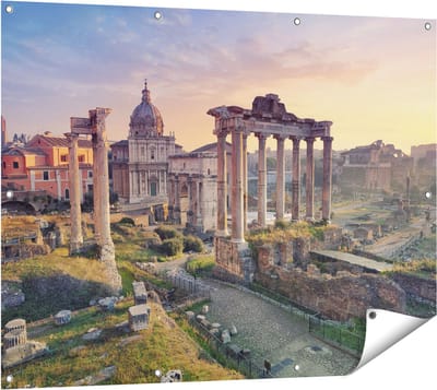 Gards Tuinposter Romeins Architectuur in Rome, Itali� - 120x90 cm - Tuindoek - Tuindecoratie - Wanddecoratie buiten - Tuinschilderij
