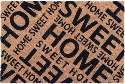 Luance Deurmat - anti slip - rechthoek - Home sweet home print - 60 x 40 cm - schoonloopmat - buiten