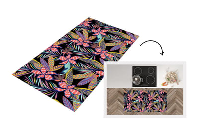 Keukenloper - Loper keuken - Hawaii - Regenboog - Bloemen - Bladeren - Psychedelisch - 120x60 cm - Keukenloper vinyl