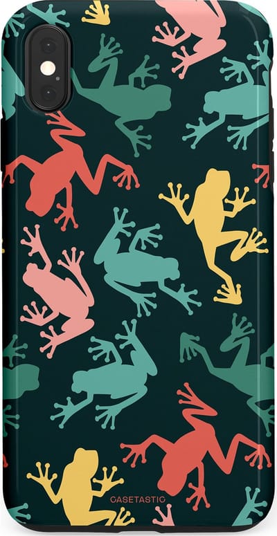 Casetastic Hoesje Geschikt voor Apple iPhone Xs Max - Stijlvolle Beschermende Duo-layer Case - Regenwoud Kikkers