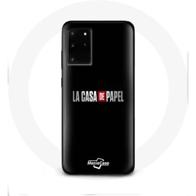 Hoesje voor Samsung Galaxy S11 Plus La casa de papel logo Zwarte achtergrond