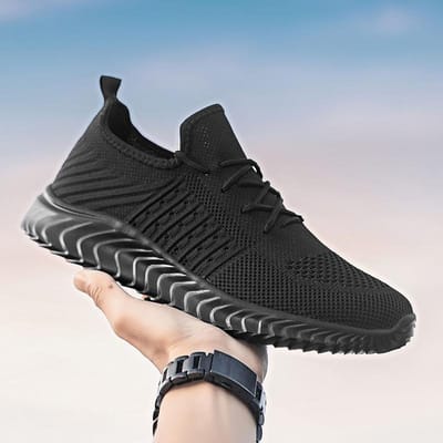 Nieuwe Winter Hardloopschoenen voor Heren Zacht Comfortabel Hoge Kwaliteit Herfst Sneakers Outdoor Man Ademende Sportschoen Grote Maat 39-46 39 zwart