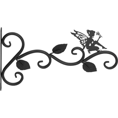 Support de plantes suspendues en fer forgé, crochet de jardinière mural, cintre pour Pots de fleurs pour salon et balcon black