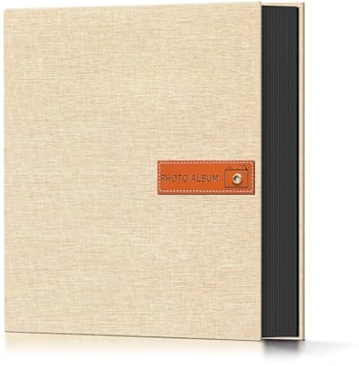 Fotoalbum 10 x 15 cm - 200 hoezen met etiket - hardcover linnen voor bruiloft, verjaardag, reizen en baby