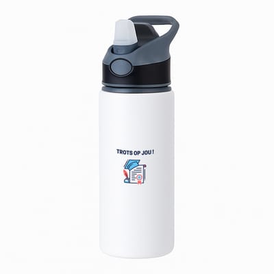 Hacebo® - trots op jou! waterfles met rietje zwart - Felicitatie - iemand die is geslaagd - gefeliciteerd - examen - school - diploma gehaald - cadeau - kado - geschenk - water fles - 650ML