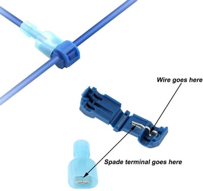 Dailygoods - T-Tap Draadconnectoren - Elektrische Verbinding - Volledig Geïsoleerd - Blauw - Mannelijke Spade Connectoren - Geschikt voor Diverse Toep...