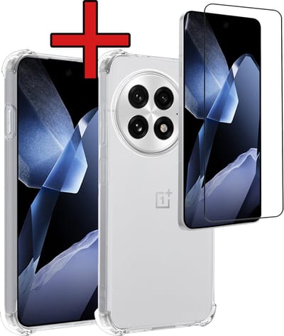 Hoesje - Met Screenprotector - Geschikt voor OnePlus 13R - Sterk & Shockproof - Back Cover - Siliconen Case - Telefoon Hoes - Shock Proof - Telefoonhoes - Transparant