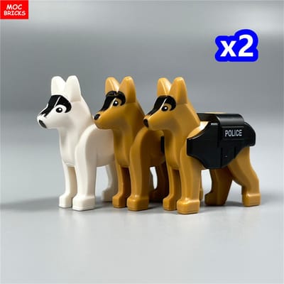 MOC Blokken Politiehond Dier Herdershond Dalmatiër Poedel Stadsblokken Leren-Gerichte Speelgoed Kinder Cadeaus
