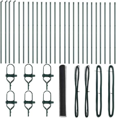 Afrasteringspaal Staal - Hekpaal Tuinpaal - Tuin Afsluiten - PVC-gecoat Staal - 14 m - Grijs