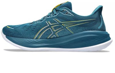 ASICS Gel-Cumulus 26 - Hardloopschoenen - Maat 42.5 - Evening Teal/Bright Yellow / Blauw Geel - Gel-Cumulus - Hardlopen - Heren Hardloopschoenen