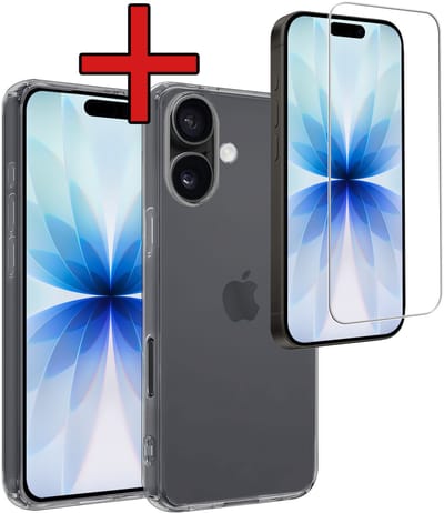 Hoesje - Met Screenprotector - Geschikt voor Apple iPhone 17 - Sterk & Shockproof - Telefoon Hoes - Back Cover - Siliconen Case - Telefoonhoes - Transparant