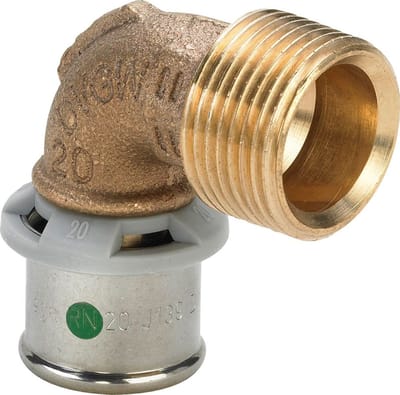 Viega Sanfix Fosta Sanfix P-overgangsbocht 90 graden, d 25mm, R 3/4 roodkoper Model 2114, 566265