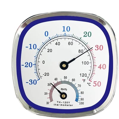 Binnenthermometer Hygrometer - Temperatuur Luchtvochtigheid - Klimaat Meten - Dubbele Functie Analoog - 12cm Diameter