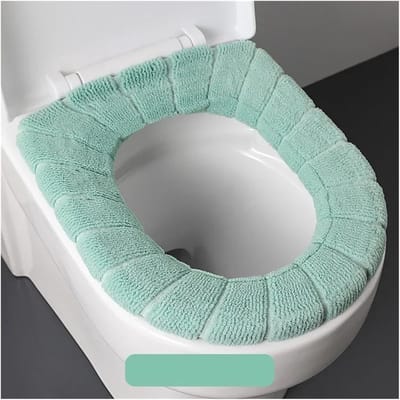 Toiletstoelhoes - WC-bril kussen - Winter comfort - Universeel en wasbaar - Eén maat - Groen