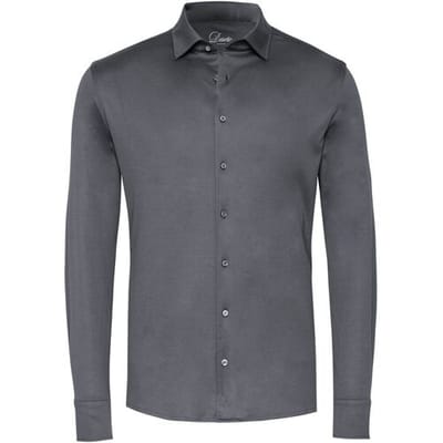 Desoto Luxury Overhemd Uni Solid Color Two-Ply Cotton Luxury Collar Donker Grijs / male