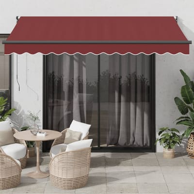 vidaXL - Luifel - handmatig - uittrekbaar - 350x250 - cm - bordeauxrood