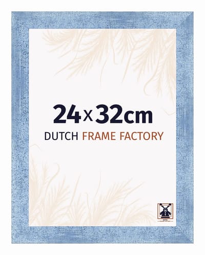Fotolijst 24x32 cm - MDF - Helder Blauw Geveegd - Praag