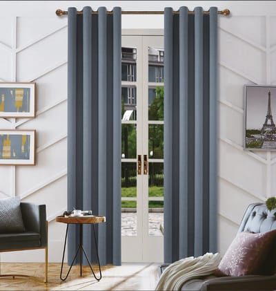 SB Line Kant en klaar Gordijn - Verduisterend - Met ringen - 140x260 cm - Grijs