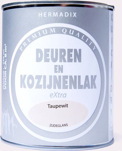 Hermadix deuren & kozijnen lak zijdeglans taupe wit - 750 ml.