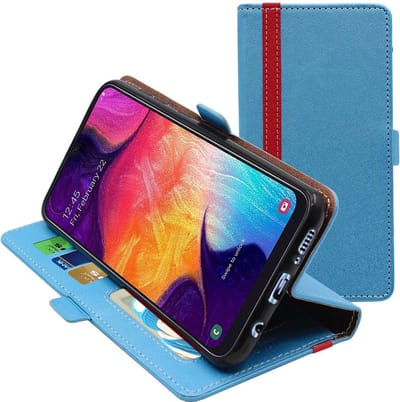 ebestStar - Hoes geschikt voor Samsung A30 Galaxy SM-A305F, Wallet Etui, Book case hoesje, Blauw, Rood
