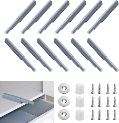 12 Stuks Kastdeur Demper, Magnetische Sluiting voor Kastdeuren en Lades, Eenvoudige en Praktische Bediening, Geschikt voor Meubels en Kasten, Grijs