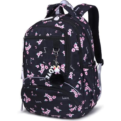 Kersenbloesem basisschool rugzak voor meisjes zwart roze bloemen boekentas mode schooltassen voor meisjes schattige bloemen boekentas black