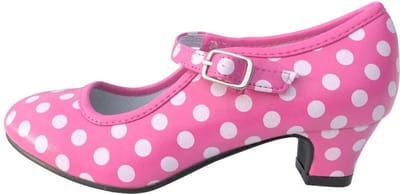 Spaanse schoenen roze wit maat 26 (binnenmaat 17 cm) bij jurk verkleedkleding meisje