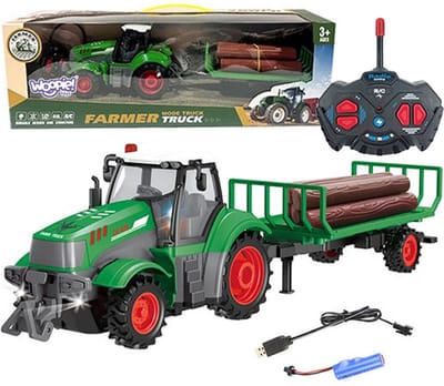 WOOPIE RC Trekker met Afstandsbediening en Aanhanger - Speelgoedvoertuig - Schaal 1:24