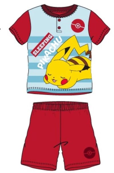 Pokemon shortama - Maat 104 - Rood - Pokémon Pikachu - Pyjama