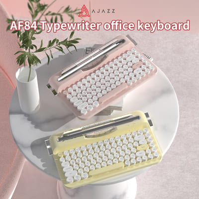 AJAZZ AF84 draadloos membraantoetsenbord met basis 2.4G Bluetooth typewriter-stijl toetsenbord voor heren en dames, geschikt voor meerdere systemen